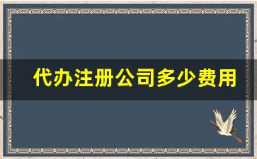 代办注册公司多少费用