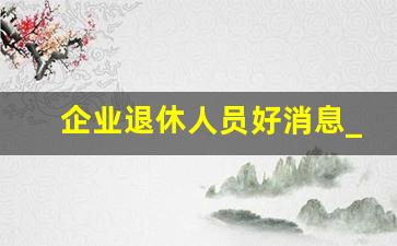 企业退休人员好消息_人社部2024年养老金出台细则