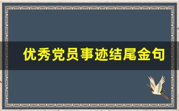 优秀党员事迹结尾金句