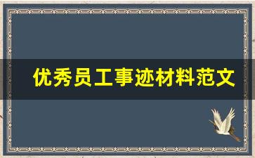 优秀员工事迹材料范文_自己个人先进事迹怎么写