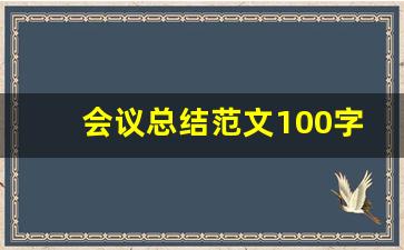 会议总结范文100字_会议心得总结如何写