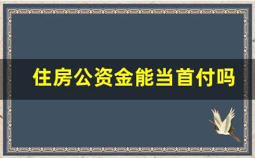 住房公资金能当首付吗