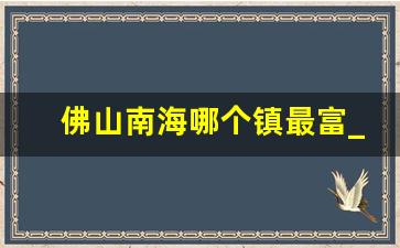 佛山南海哪个镇最富_佛山各镇的实力排名