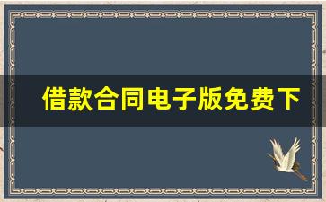 借款合同电子版免费下载_正规借条电子版