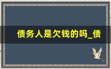 债务人是欠钱的吗_债务人通俗叫法