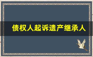 债权人起诉遗产继承人的案由