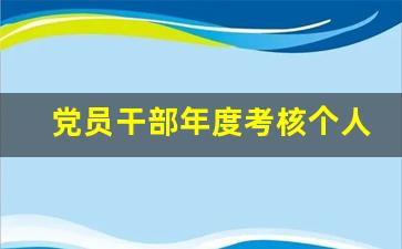 党员干部年度考核个人总结