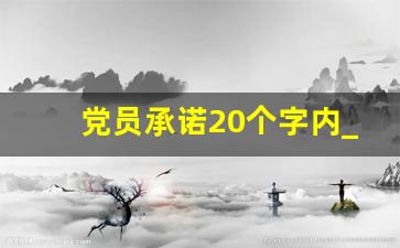 党员承诺20个字内_50字党员承诺