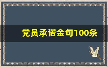 党员承诺金句100条汇总_一人一句岗位承诺