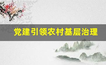 党建引领农村基层治理开头_兴中镇党建引领工作效果