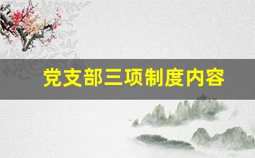 党支部三项制度内容