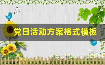 党日活动方案格式模板范文