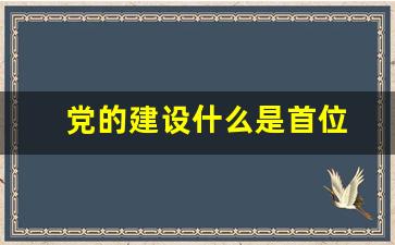 党的建设什么是首位