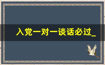 入党一对一谈话必过_入党谈话记录范文