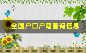 全国户口户籍查询信息网_个人身份信息调查网