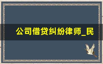 公司借贷纠纷律师_民间借贷律师咨询电话