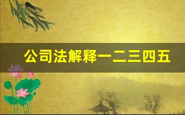 公司法解释一二三四五全文