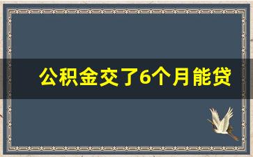 公积金交了6个月能贷30万吗_公积金只有几千块可以贷款吗