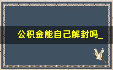 公积金能自己解封吗_公积金怎么查看封存了几个月