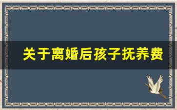 关于离婚后孩子抚养费