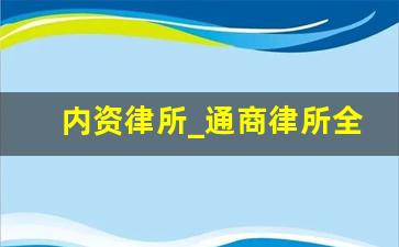 内资律所_通商律所全国排名第几