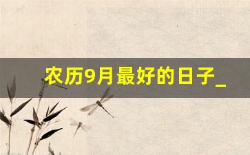 农历9月最好的日子_2023农历九月二十九是黄道吉日吗