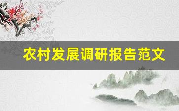 农村发展调研报告范文_农村电商发展调研报告范文