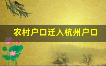 农村户口迁入杭州户口的优劣_退休前把户口迁到杭州好吗