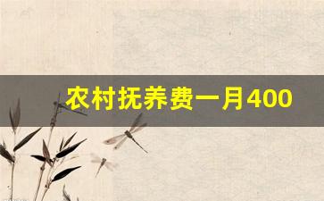 农村抚养费一月400元_月收入5000抚养费多少