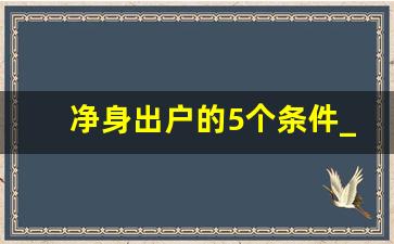 净身出户的5个条件_什么情况下会净身出户