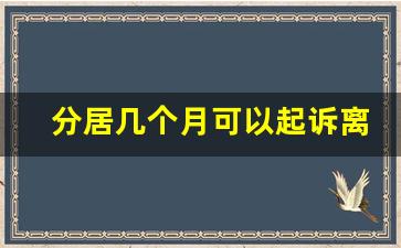 分居几个月可以起诉离婚