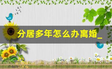 分居多年怎么办离婚_分居九年怎么离婚