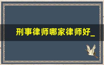 刑事律师哪家律师好_天津最厉害的刑事律师排名