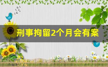 刑事拘留2个月会有案底吗