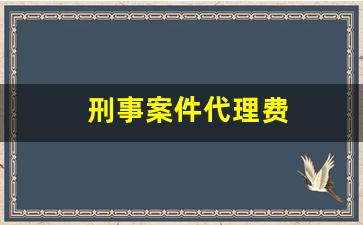 刑事案件代理费