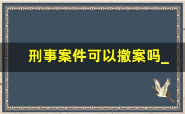 刑事案件可以撤案吗_刑事案件找熟人有用吗