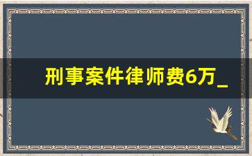 刑事案件律师费6万_2023年以后没缓刑了怎么办