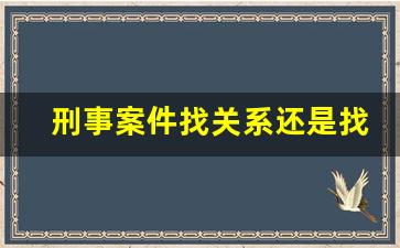 刑事案件找关系还是找律师有用