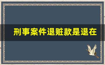 刑事案件退赃款是退在哪里