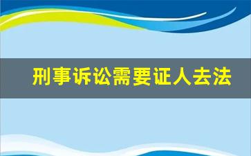 刑事诉讼需要证人去法院那