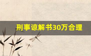 刑事谅解书30万合理吗_对方谅解书要100万怎么办