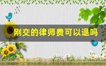 刚交的律师费可以退吗_律师费什么情况可以退