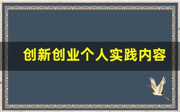 创新创业个人实践内容