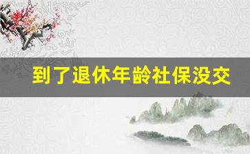 到了退休年龄社保没交够怎么办