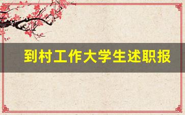 到村工作大学生述职报告_大学生村官任职记