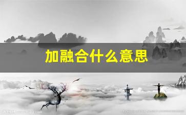 加融合什么意思