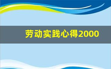 劳动实践心得2000字