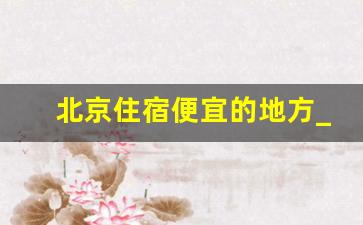 北京住宿便宜的地方_北京前门住宿100元左右