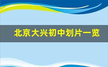 北京大兴初中划片一览表