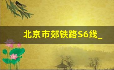 北京市郊铁路S6线_S6线徐辛庄站什么时间开建